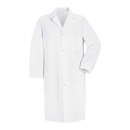 Red Kap® Men's Gripper-Front Lab Coat, White, Poly/Cotton, 3XL